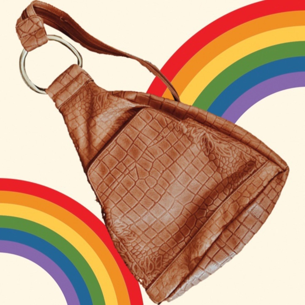 Vintage Textured Vinyl Purse Crossbody Backpack
